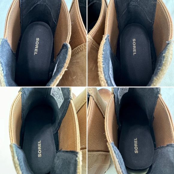 Sorel Leah Hidden Wedge Pull-On Tan Leather Ankle Booties Size 8 - Picture 13 of 16